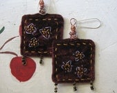 EARRINGS SOUTHWEST BOHO Embroidered Velvet Frida "We are Stardust"