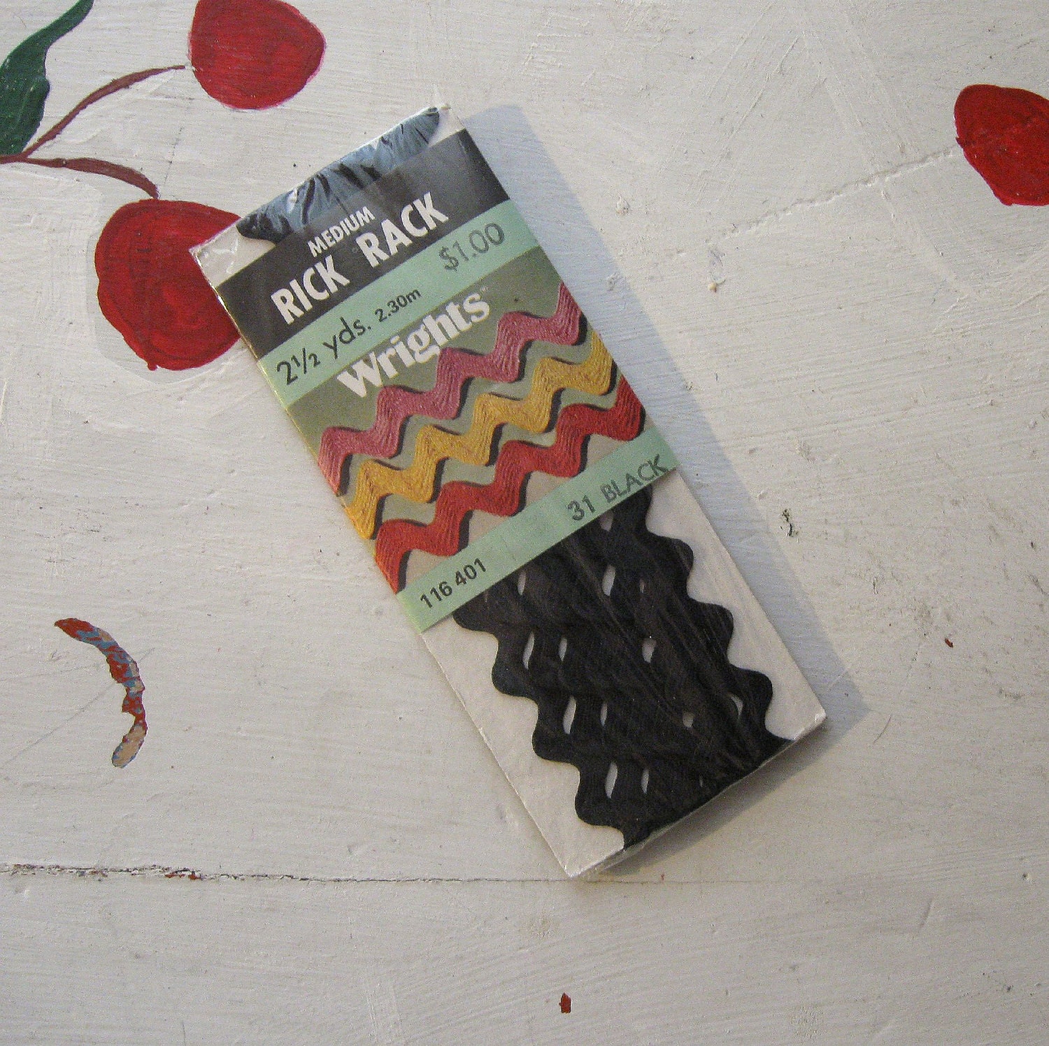 VINTAGE TRIM BOHO Black Rick Rack Hippie Craft Sewing Supply