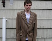 JACKET MENS MOD Style Vintage Leisure Suit Striped Rockabilly Steampunk