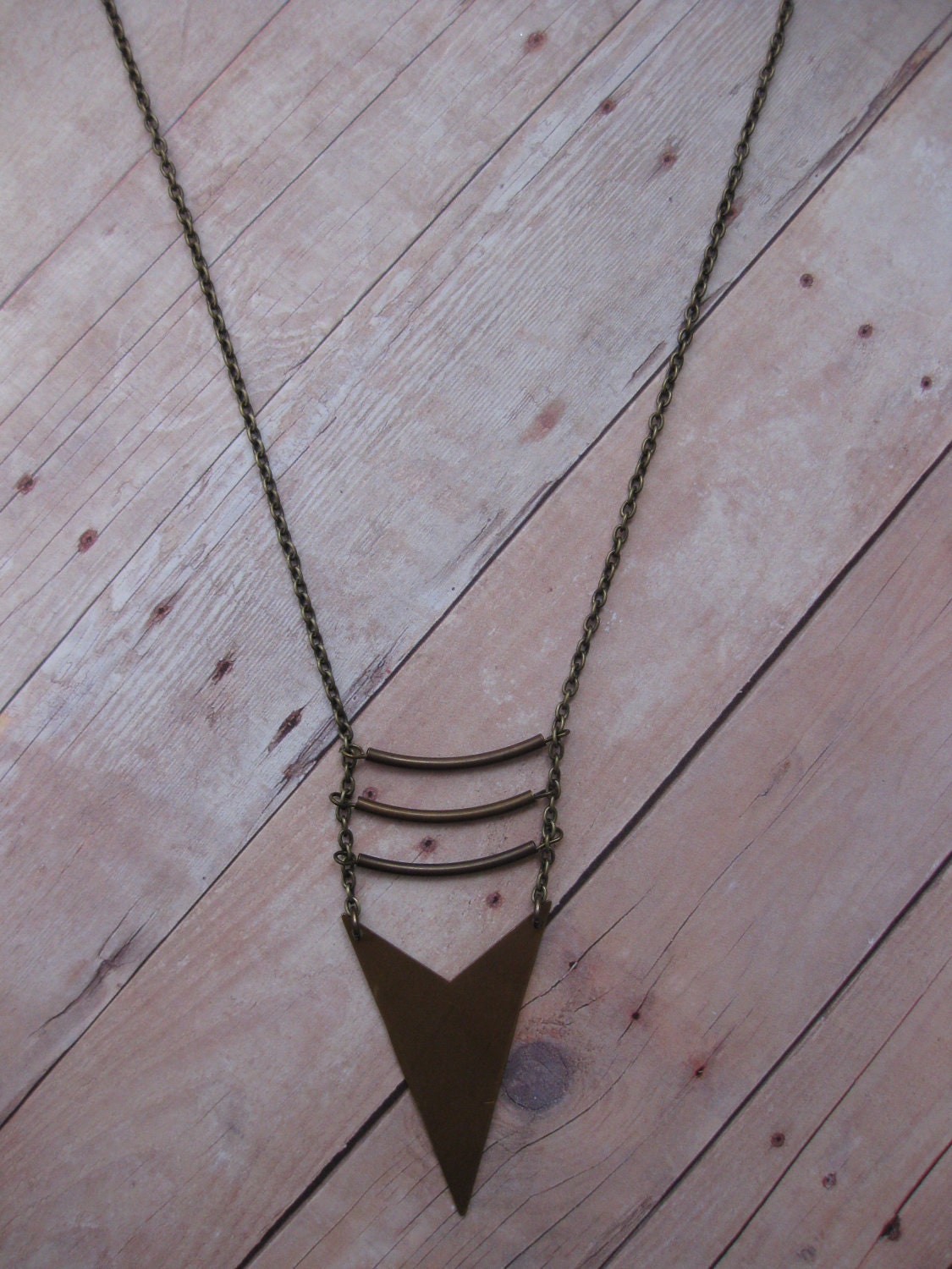 FLYING ARROW Hand cut natural brass arrow & by shayDdesign