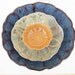 Scalloped Bowls: Nesting rustic designer set 3 blue orange