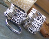 Personalized stackable stacking rings...hand stamped fine silver stacking rings.