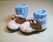 NEWBORN Saddle Shoe Booties Blue Socks Baby Shoes Newborn Photo Prop