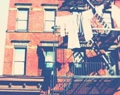 New York City photography, NYC Chinatown, chinese laundry, urban the Big Apple east coast travel brick building, asian vintage retro