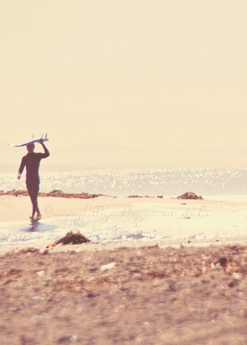 surfer photography, photo of surfer with surfboard, beach photography, dreamy California seaside, caramel brown, neutral, dads, for him