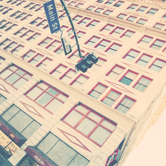 LA photography, Petes downtown Los Angeles, urban city cafe bar architecture, Main street building, red, nightlife photo lofties