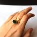Gold Coated Silver Ring With Emerald Charm Stones (made with order)