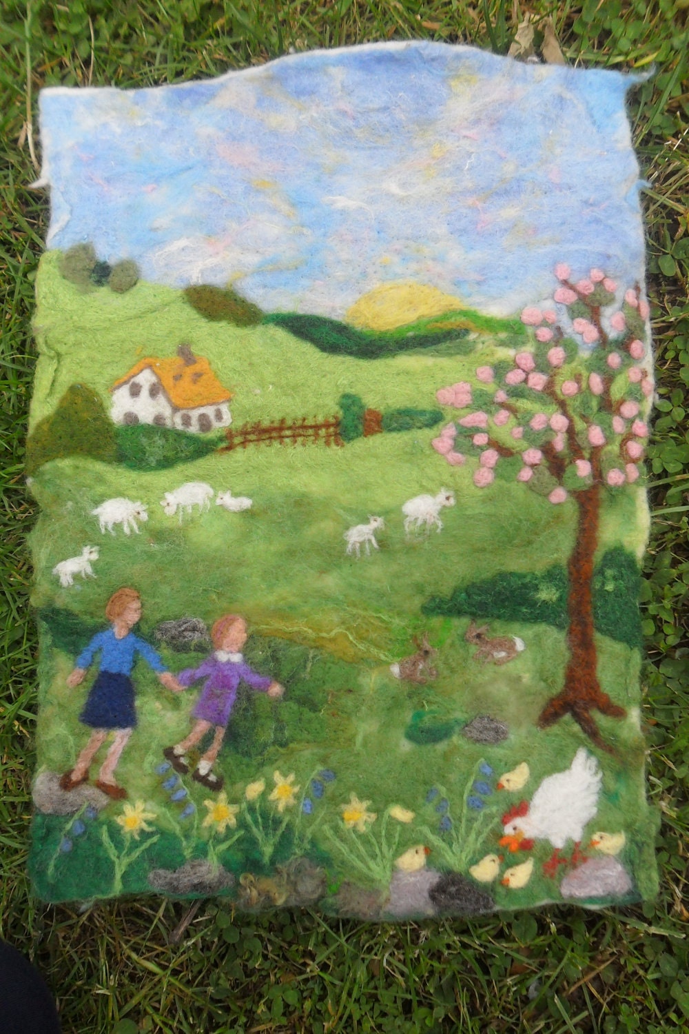 Magical Spring Walk Felted Wallhanging