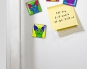 Siamese fun and funky one inch glass tile magnet set