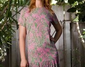 1960's drop waist mini dress with pleated skirt