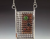 SALE 25% OFF - Mixed Metal Necklace, washboard necklace, sterling silver and copper