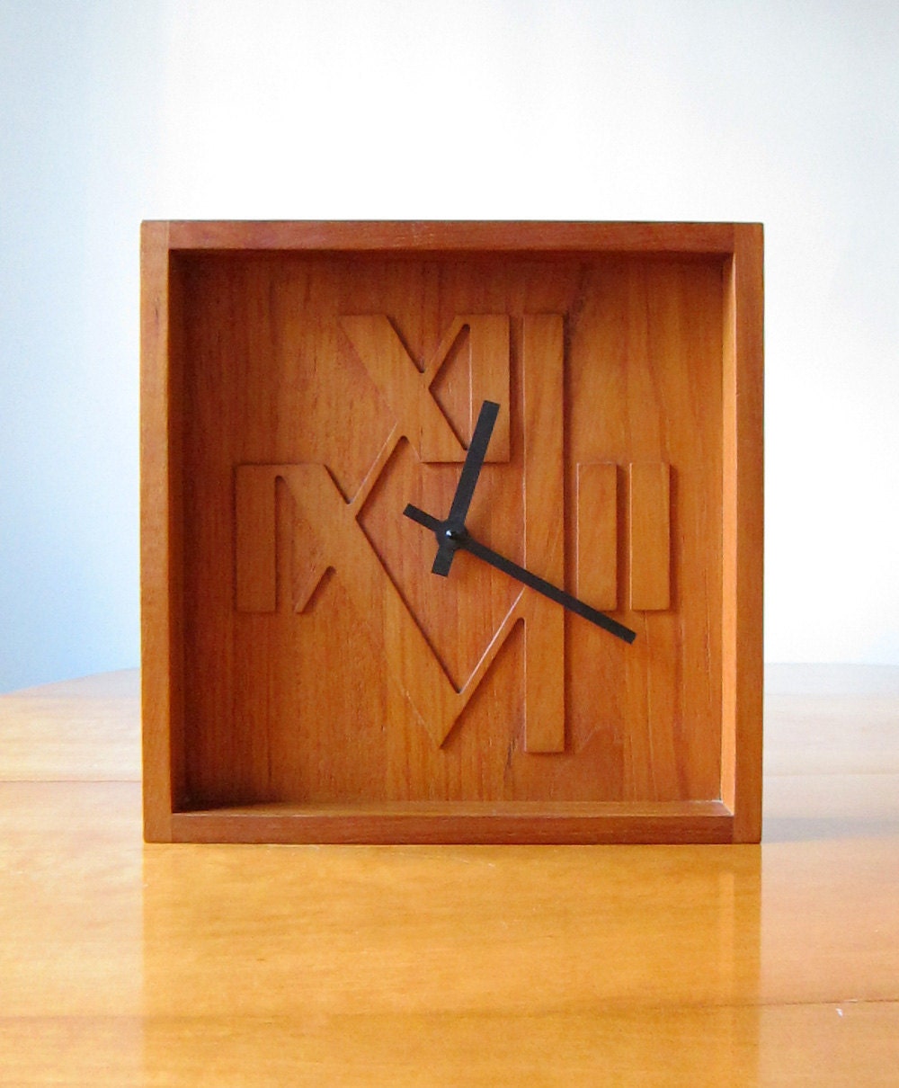 Danish modern teak wall clock