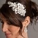 Wedding Headband, Lace Headband, Porcelain Flowers, Rhinestones, Bridal Headband - Odessa