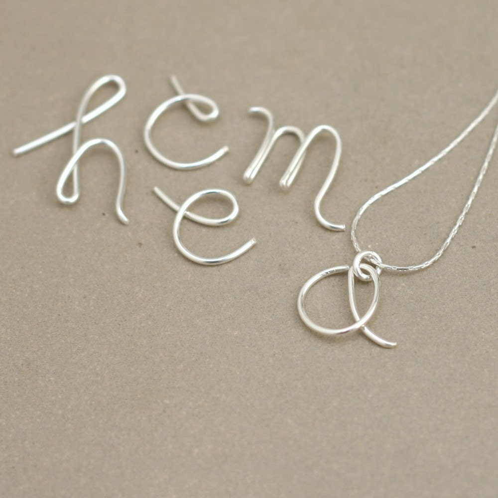 silver initial necklace. personalized letter. MILANA font. dainty lowercase alphabet. Letters a,c,d,e,f,h,j,k,l,m,r,s ready to ship.