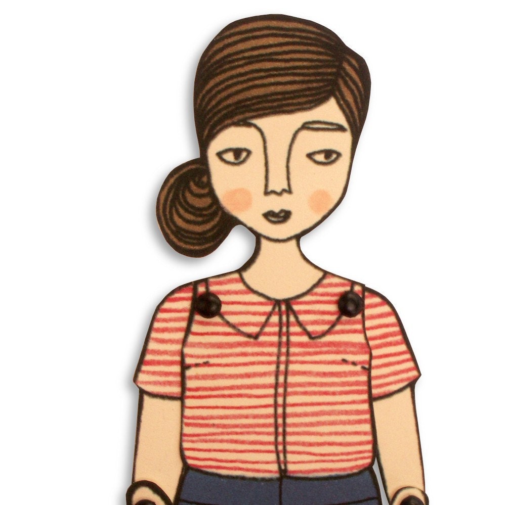 miniature moveable paper doll