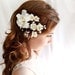 wedding hair accessories, white flower hair clip, bridal hair accessory - EARTH ANGEL - rustic wedding, bridal headpiece, wedding hairpiece