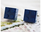 Cufflinks With LEGO Bricks - Navy Blue Lego Cufflinks Groomsmen Gift - Graduation Gift