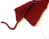 crochet hair kerchief for women, girls, toddlers, or teens - soft, bright solids, all natural fibers, cotton, scarlet red - ready to ship - BaruchsLullaby