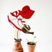 Vintage Yard Art - Little Girl in Bonnet with Watering Can