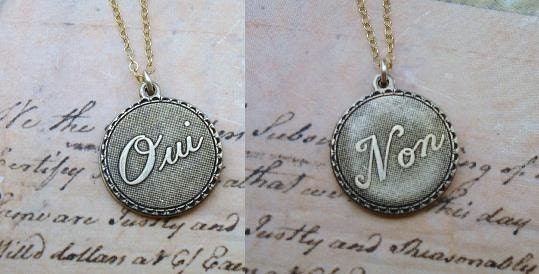 The Oui Non Reversable French Necklace