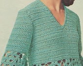 Vintage 1970s Crochet Medallion Blouse Pattern PDF 7420