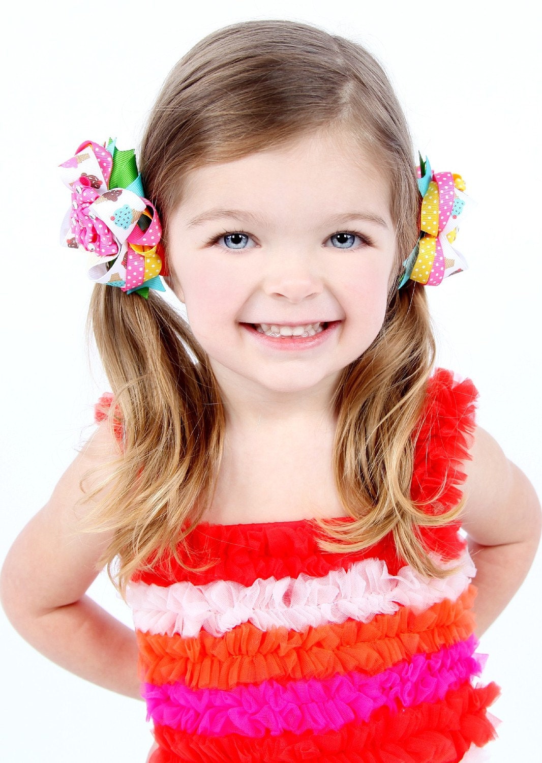 Boutique Mini Ice Cream 4pc. Hairbow and Clippie Set