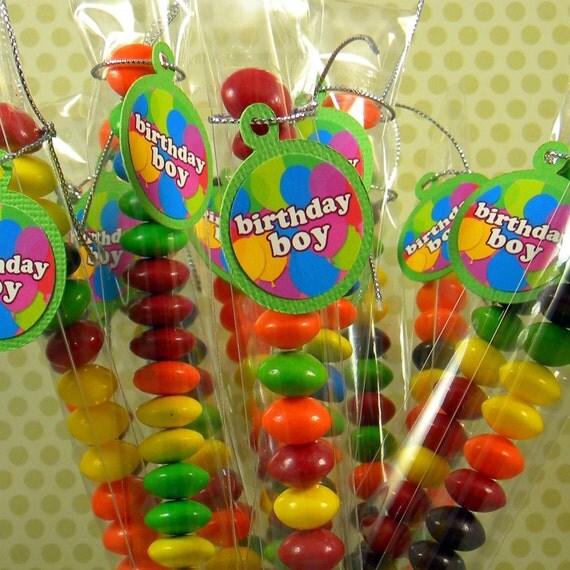 Birthday Boy Candy Treat Bags, Balloons, Set of 12 Il_570xn