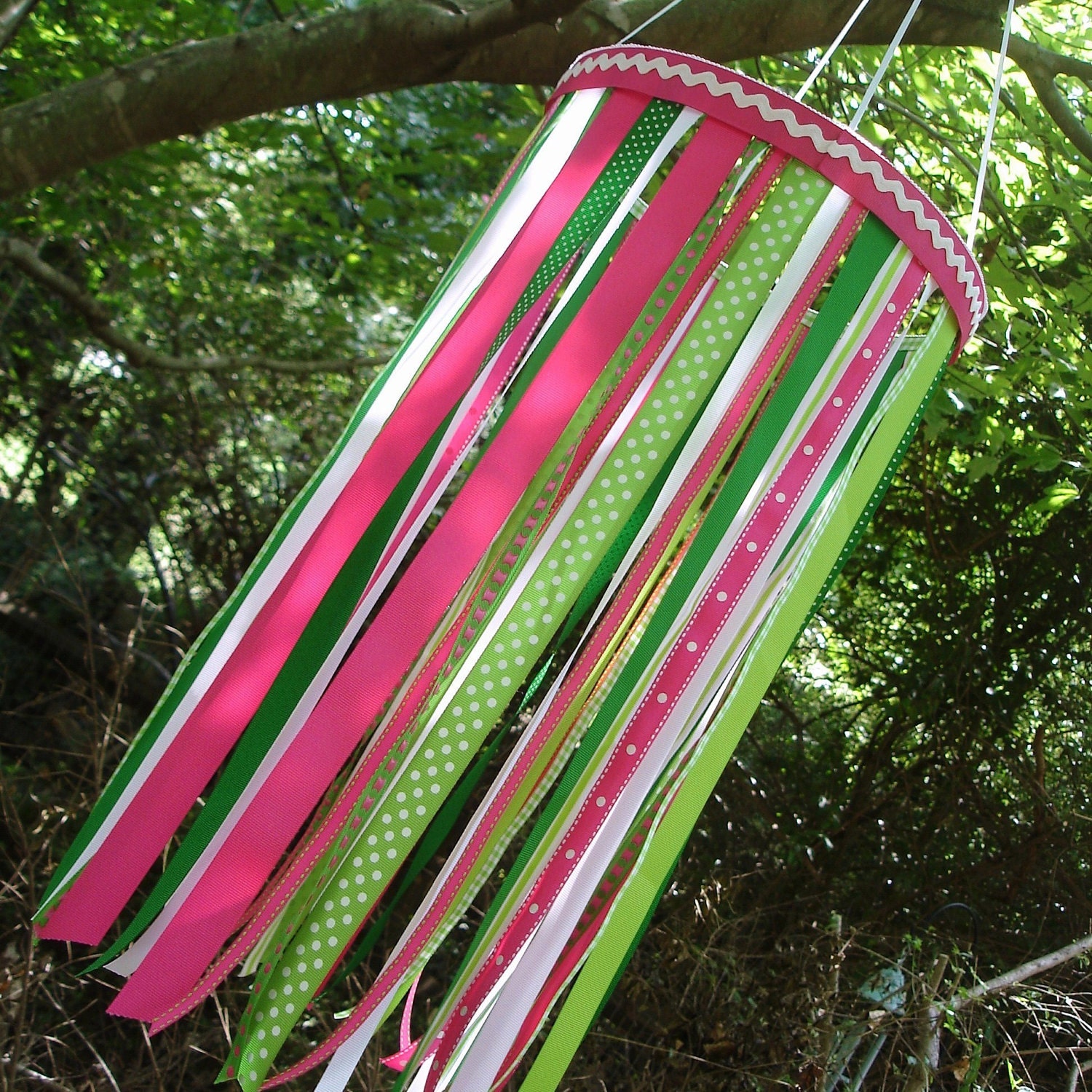 Ribbon Mobile Pink and Green