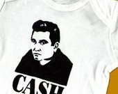 Hand Painted Young Johnny Cash Baby Bodysuit or Shirt (pick your size) Great Baby Shower Gift - CASH - music - country music - retro