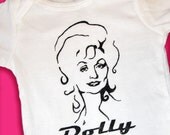 Hand Painted Dolly Parton Baby Bodysuit or Kid's T-Shirt (pick your size) country music - baby shower gift