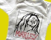 Hand Painted Bob Marley Baby Bodysuit or Kid's T-Shirt (pick your size) Reggae - One Love - hippie baby