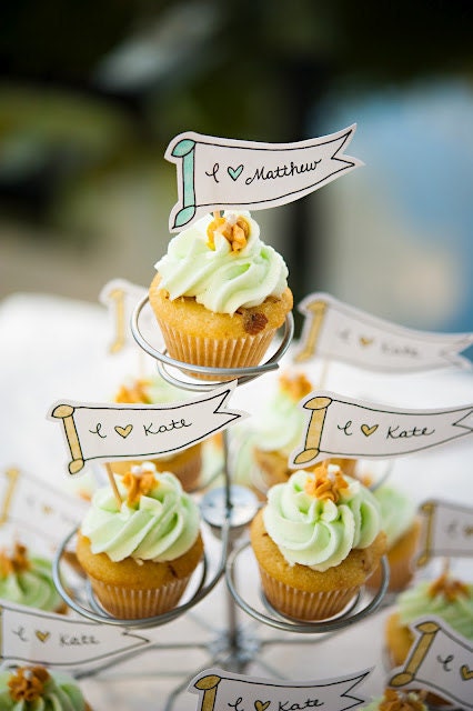 Custom Cupcake Flags : set of 25