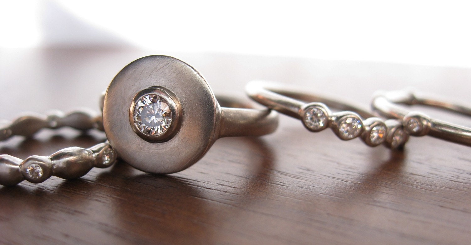 Helios Ring 950 Palladium and Diamond