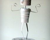 The Beach is that Way - robot assemblage - ooak recycled art recycled art assemblage