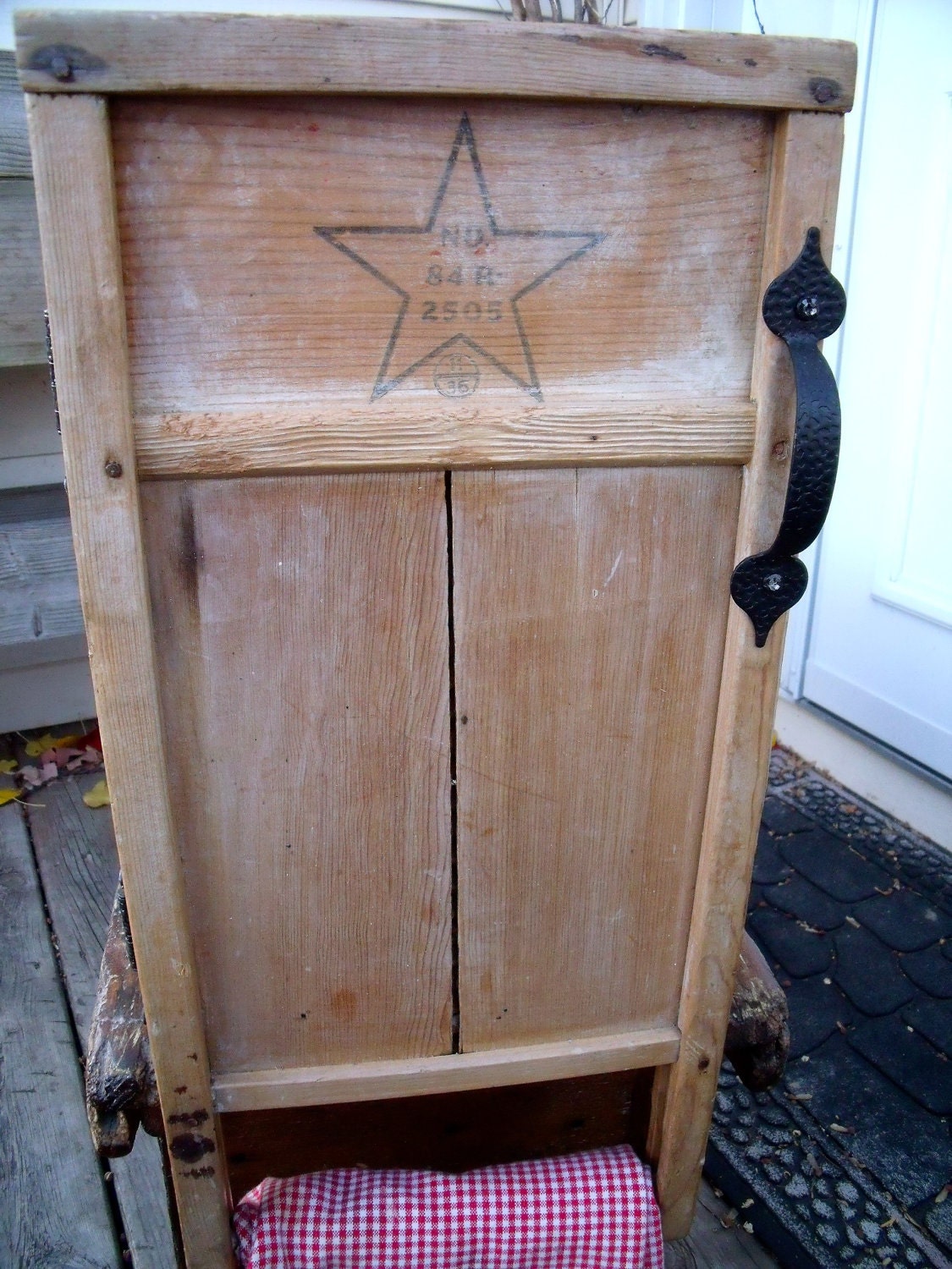 SALE-anTiQue primiTive Lingerie WASHBOARD No. 84 R 2505 11/35 KiTcheneTTe- REcycLed to a WaLL CABINET-PerFecT for Medicine or Spice CaBiNeT
