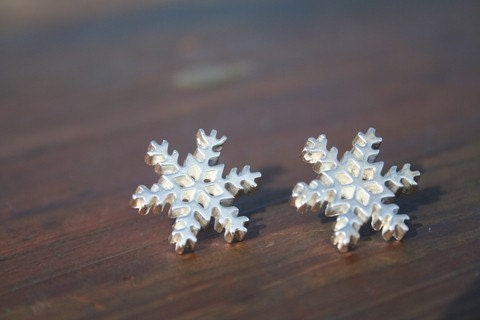 Sterling Silver Snowflake Earrings