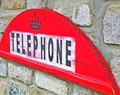 Queen's Diamond Jubilee Sign Shabby British Telephone Booth Door Topper