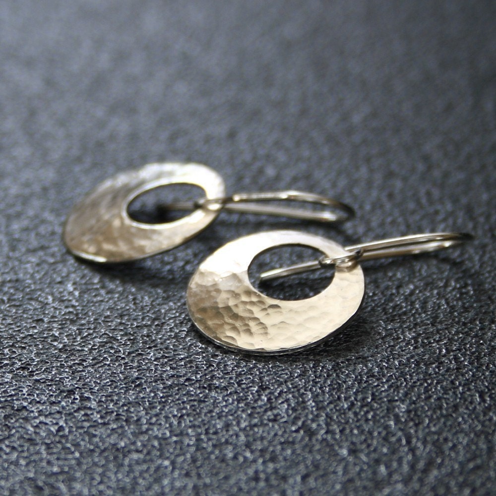 Petite Hammered Hoops in Recycled Sterling Silver