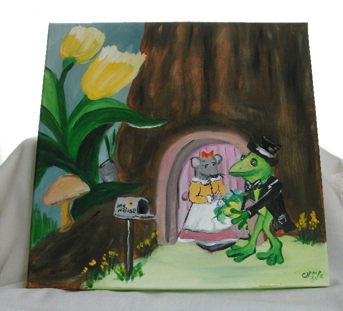 Froggy went a courtin song inspired painting