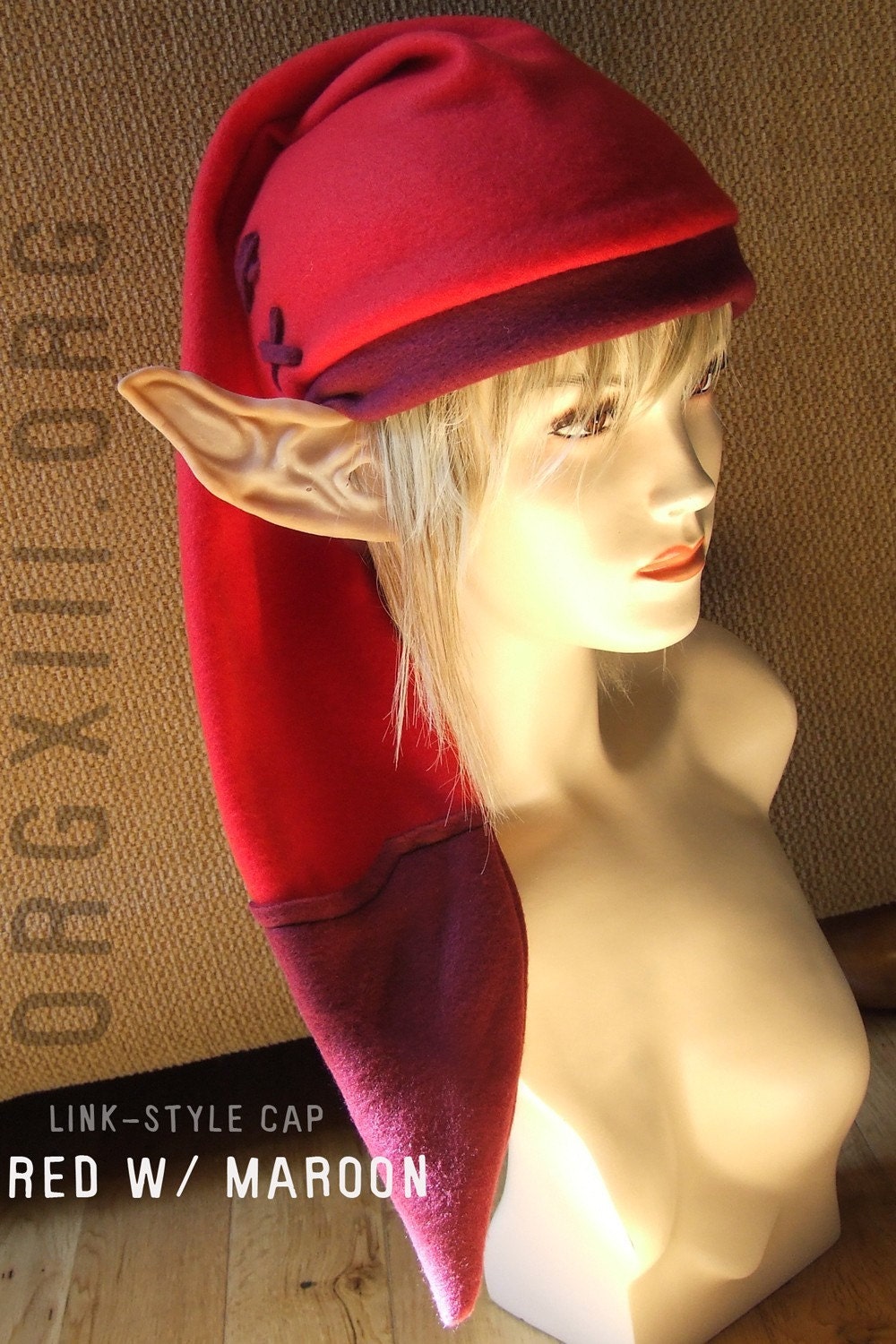 Legend of Zelda - Link's cap in Goron RED - fleece hats by orgXIIIorg
