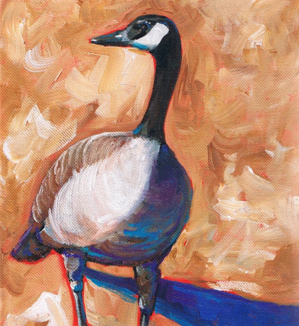 Goose painting entitled CANUCK quirky Canada Goose