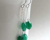 Green Onyx Double Dangle Earrings