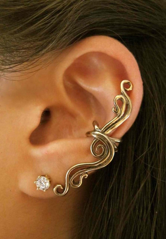 Bronze French Twist Ear Cuff