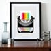 Rainbow typewriter poster print Mid Century Modern office retro vintage typewriter kitchen art - Rainbow Writer A3