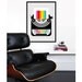 Retro poster print rainbow typewriter Mid Century Modern office kitchen art - Rainbow Writer 50 x 70cm large poster
