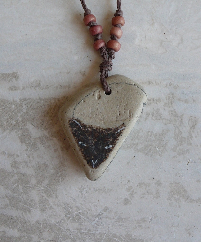 Beach Pottery Cat Necklace