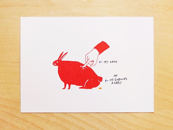 Red Animal Postcards (Set of 4)