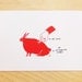 Red Animal Postcards (Set of 4)