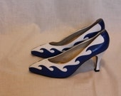 80s unique Norma B blue waves high heels 7 M