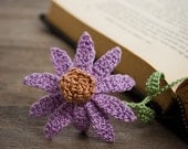 Handmade Crochet Bookmark Purple Cone Flower Echinacea